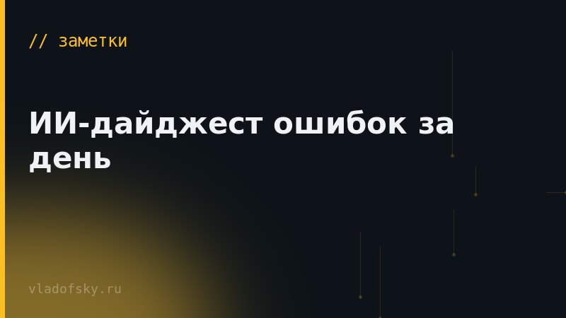 ИИ-дайджест ошибок за день